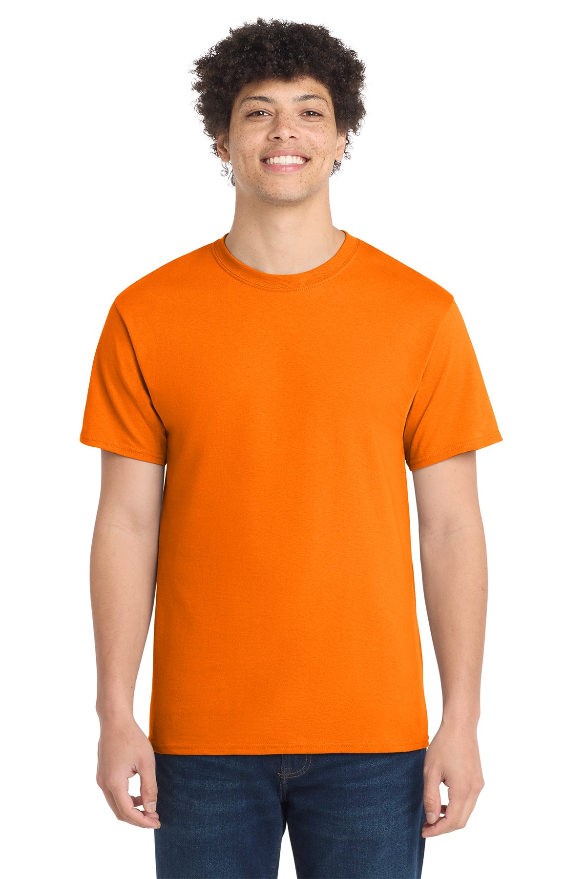 Port & Company PC54 Core Cotton Tee, Tennessee Orange, Model front
