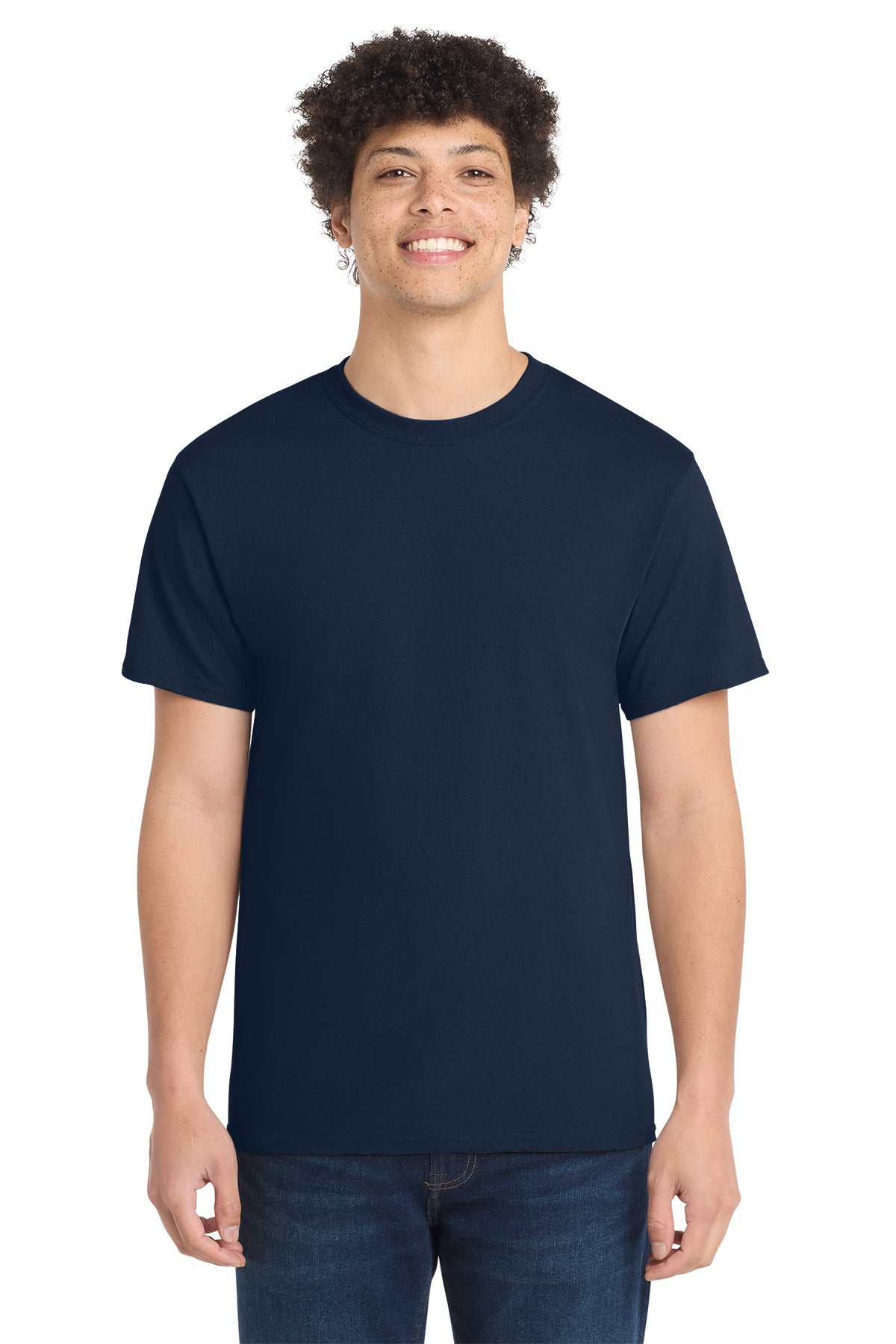 Port & Company PC54 Core Cotton Tee, True Navy, Model front