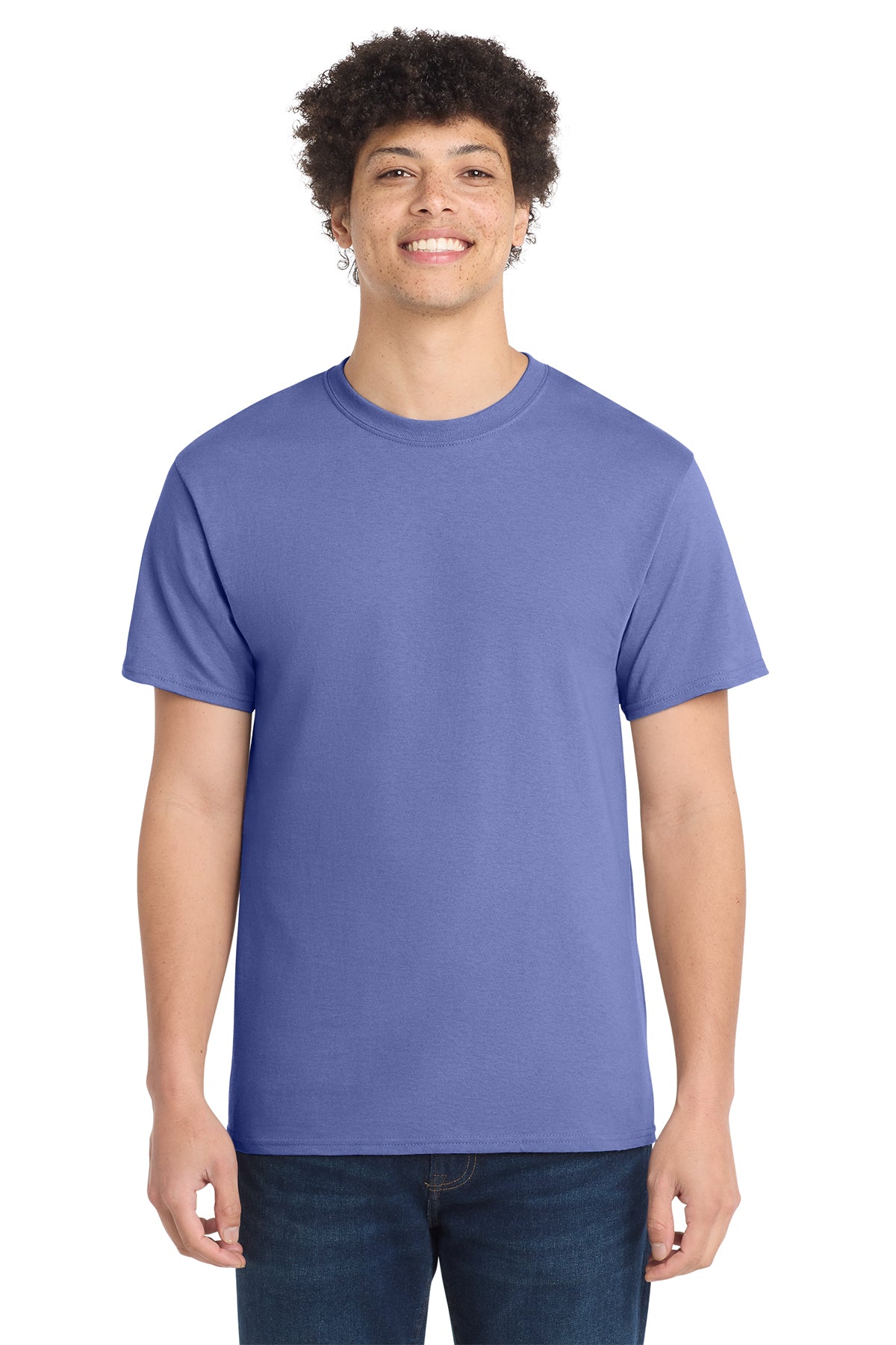 Port & Company PC54 Core Cotton Tee, Violet, Model front