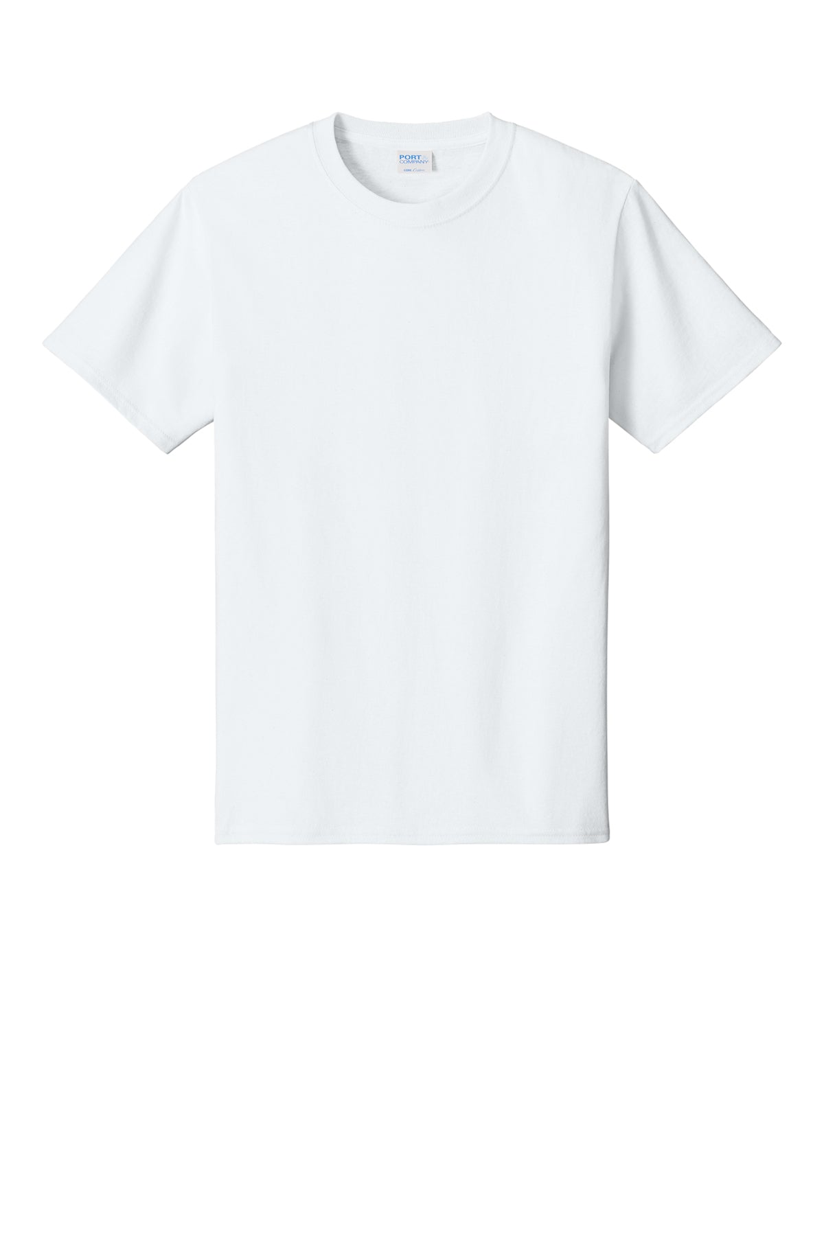 Port & Company PC54 Core Cotton Tee, White, Flat front