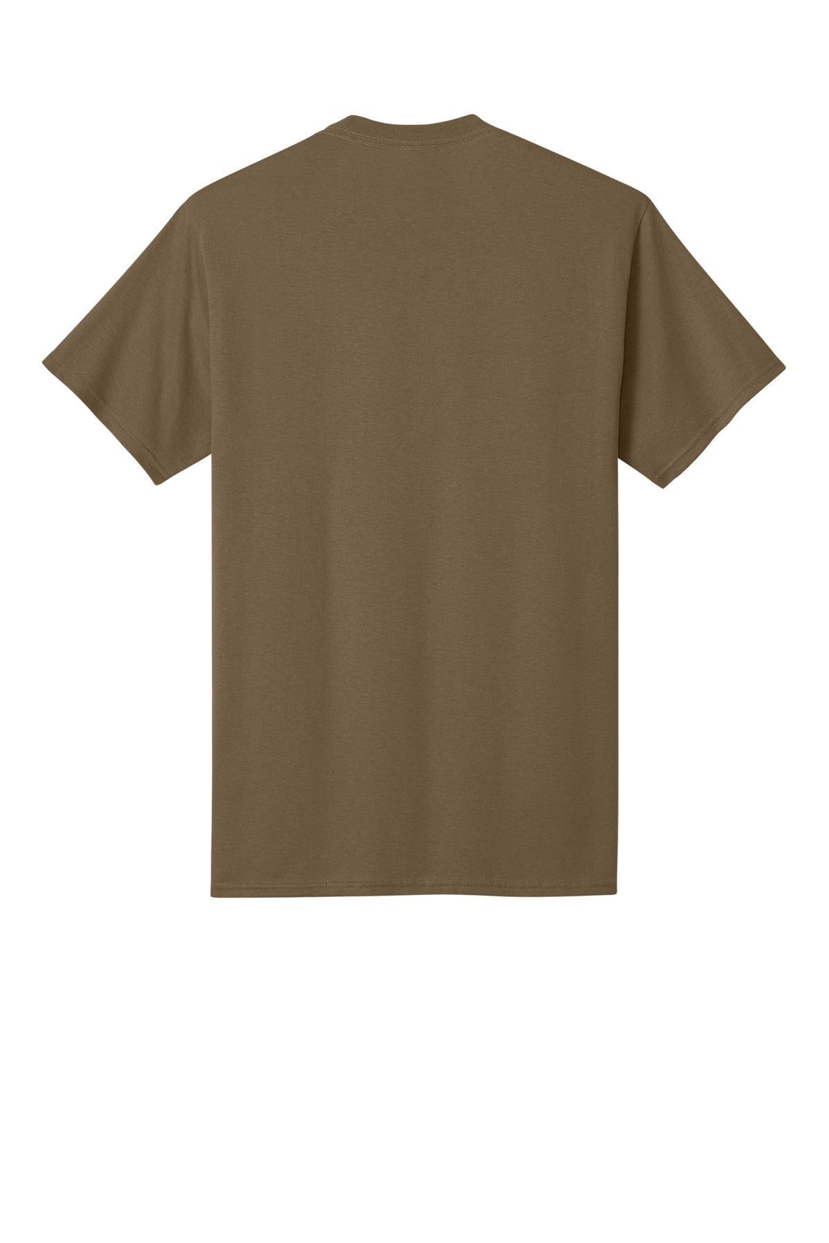 Port & Company PC54 Core Cotton Tee, Woodland Brown, Flat back