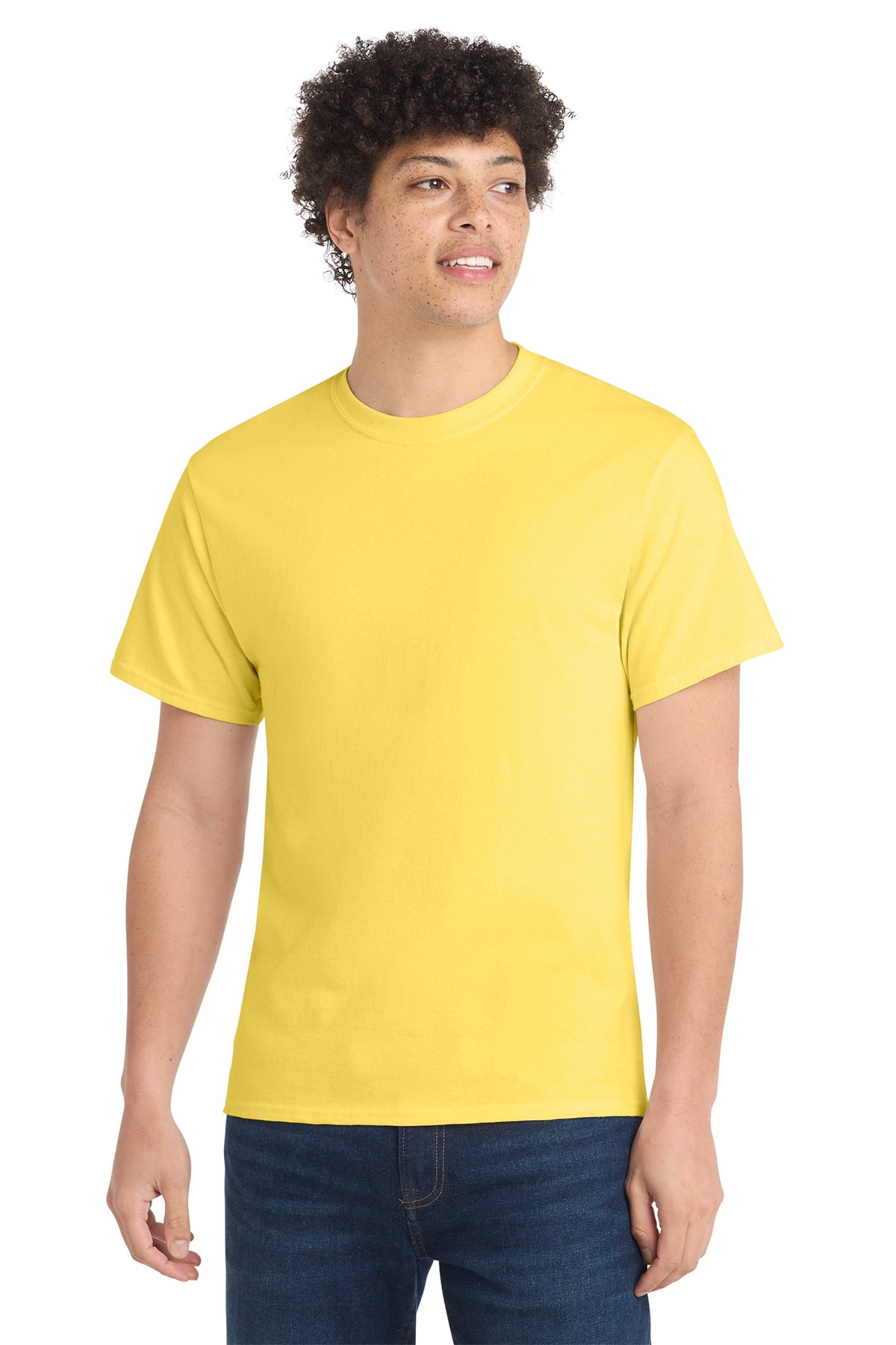 Port & Company PC54 Core Cotton Tee, Yellow, Model front