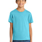 Port & Company PC54Y Youth Core Cotton Tee, Aquatic Blue, Model front
