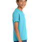 Port & Company PC54Y Youth Core Cotton Tee, Aquatic Blue, Model side