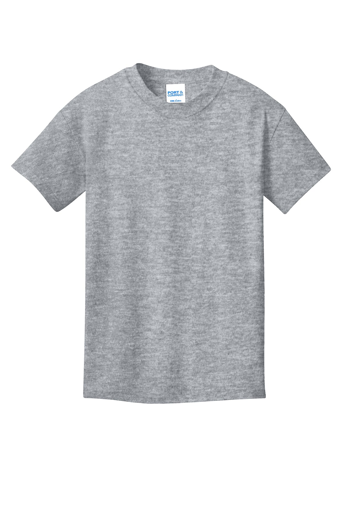 Port & Company PC54Y Youth Core Cotton Tee, Athletic Heather, Flat front