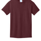 Port & Company PC54Y Youth Core Cotton Tee, Athletic Maroon, Flat front