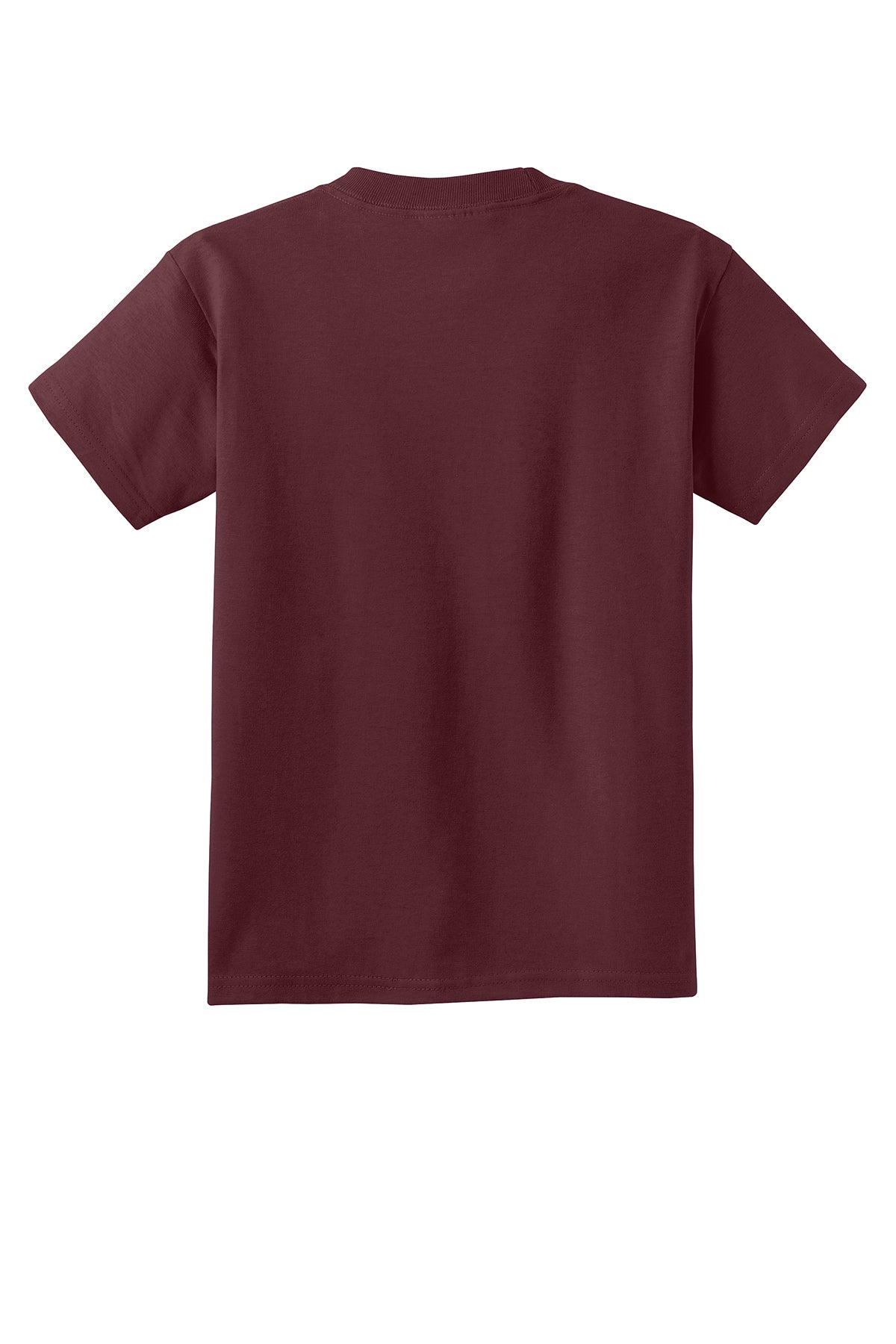 Port & Company PC54Y Youth Core Cotton Tee, Athletic Maroon, Flat back