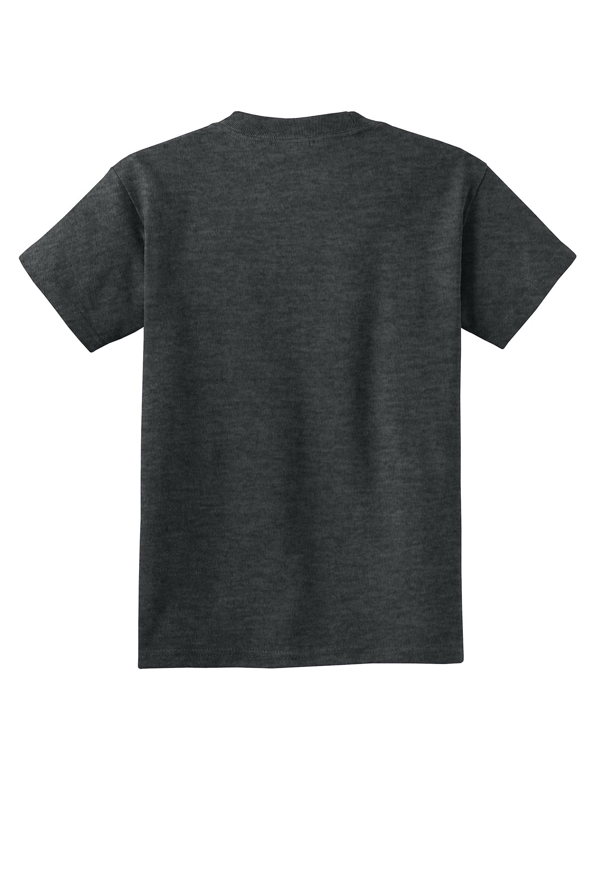 Port & Company PC54Y Youth Core Cotton Tee, Black Heather, Flat back