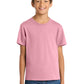 Port & Company PC54Y Youth Core Cotton Tee, Candy Pink, Model front