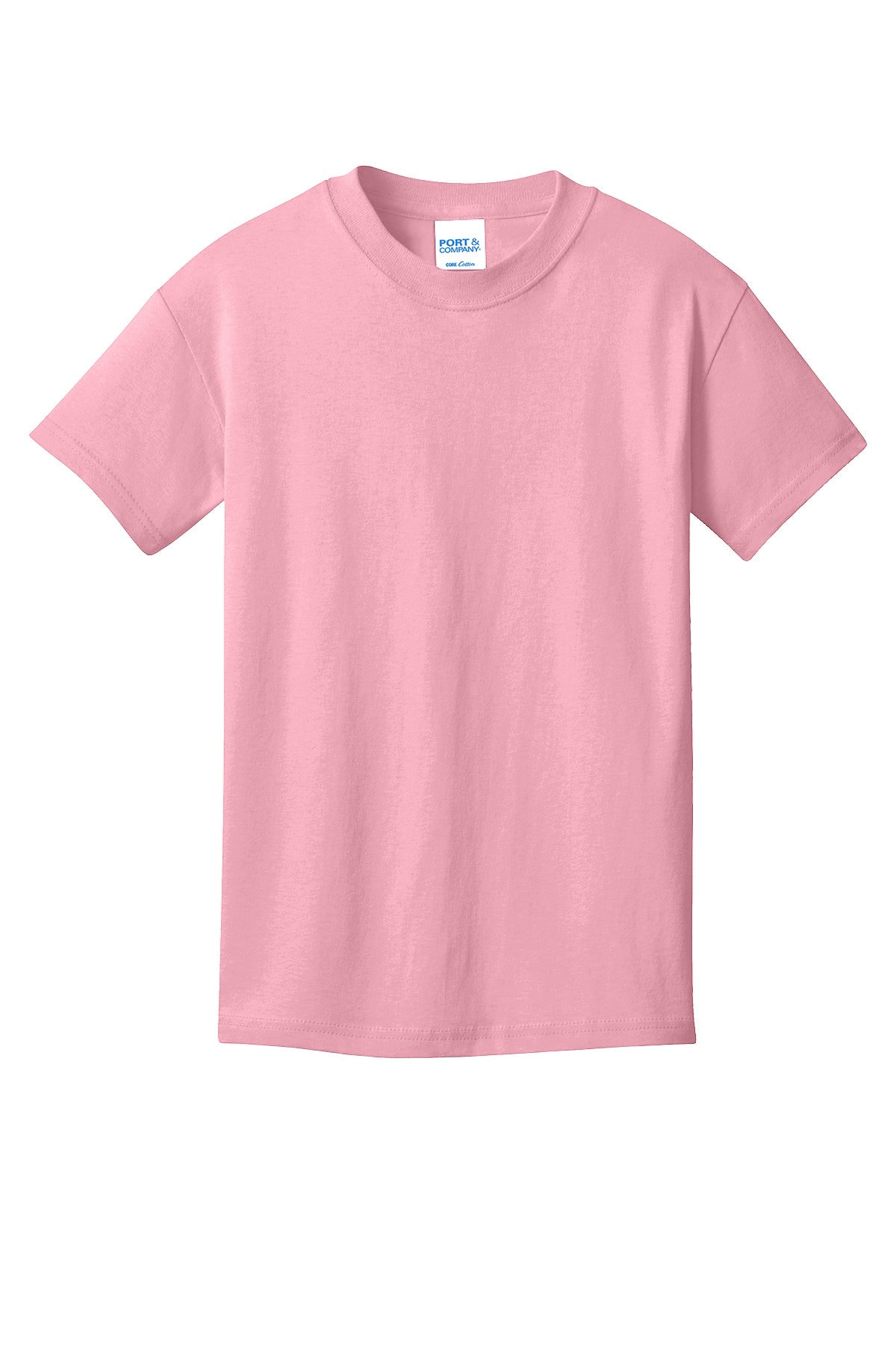 Port & Company PC54Y Youth Core Cotton Tee, Candy Pink, Flat front