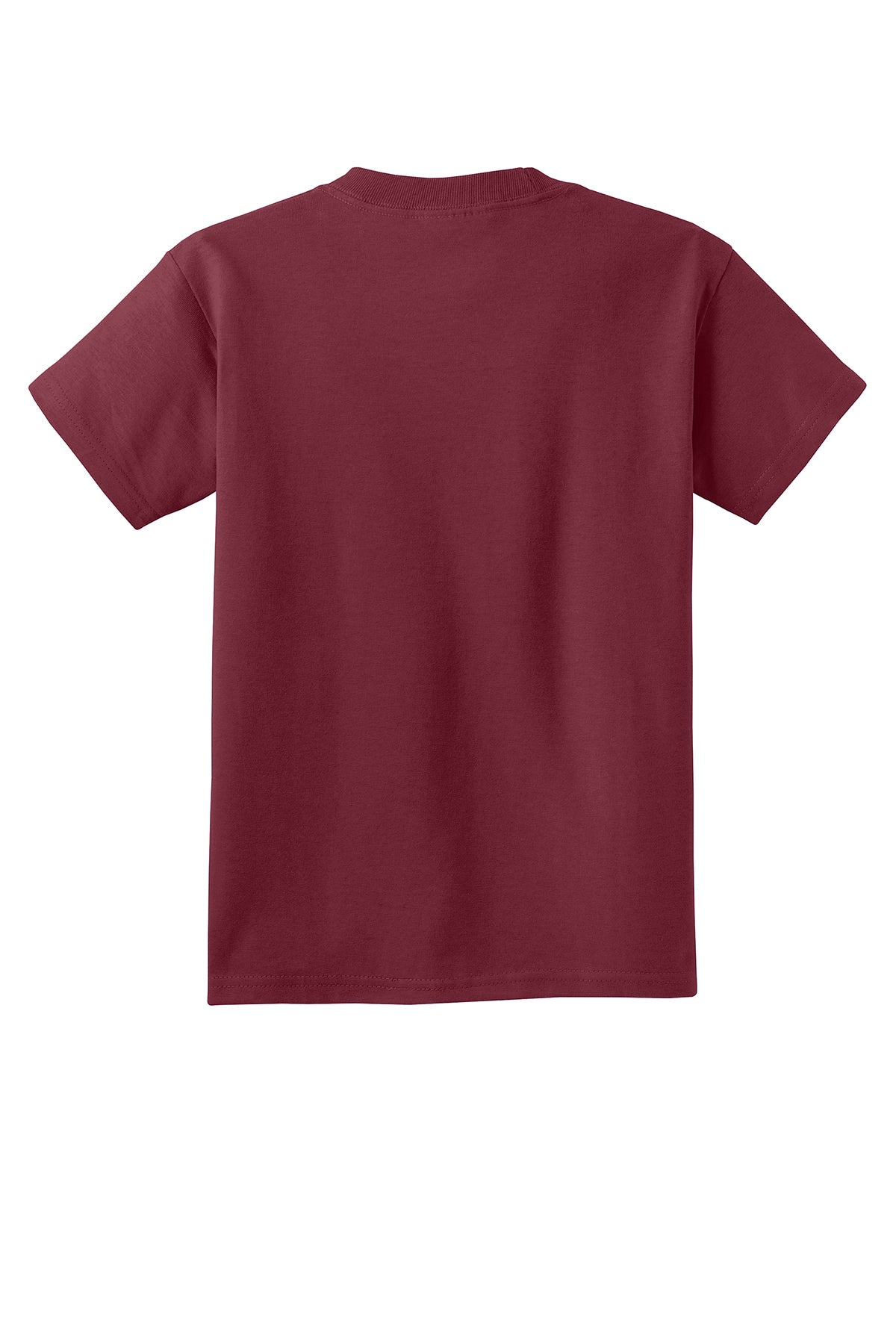 Port & Company PC54Y Youth Core Cotton Tee, Cardinal, Flat back