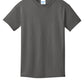 Port & Company PC54Y Youth Core Cotton Tee, Charcoal, Flat front