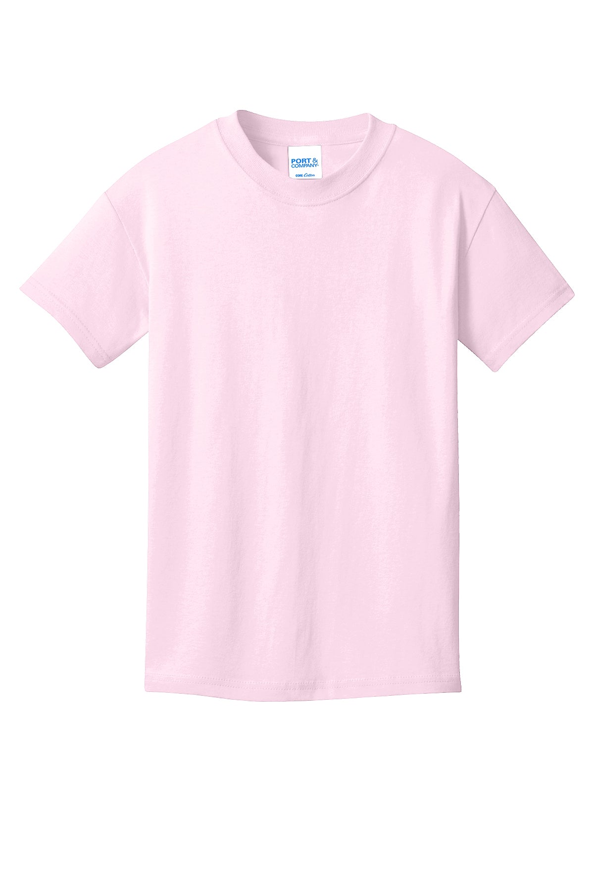 Port & Company PC54Y Youth Core Cotton Tee, Cherry Blossom, Flat front