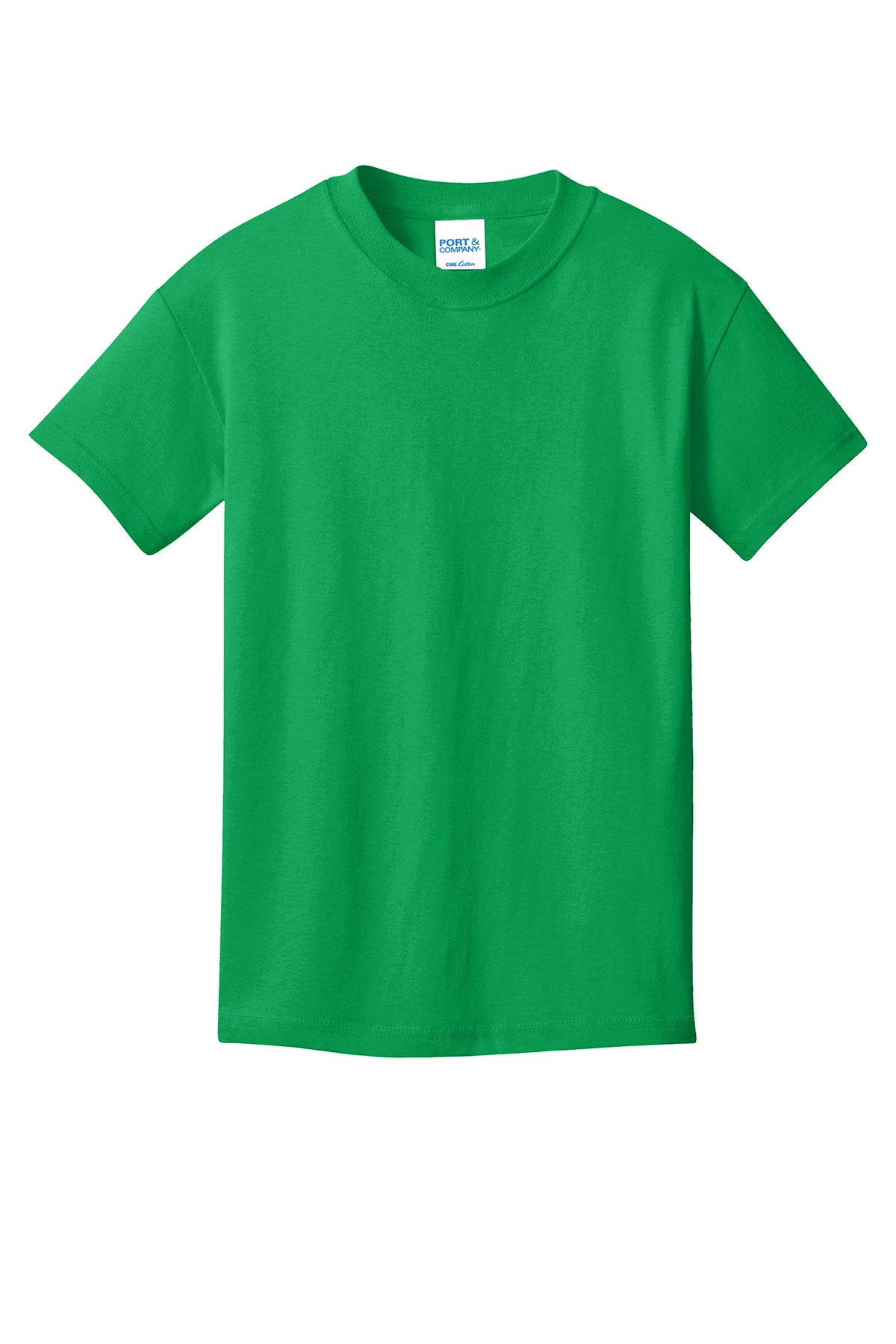 Port & Company PC54Y Youth Core Cotton Tee, Clover Green, Flat front