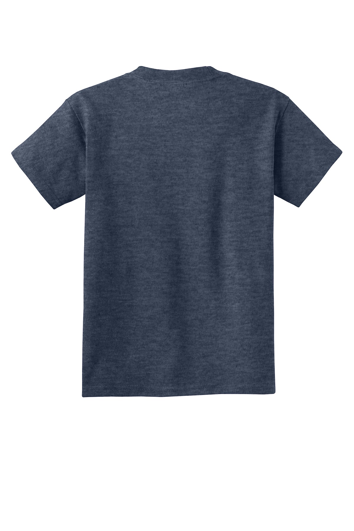 Port & Company PC54Y Youth Core Cotton Tee, Heather Navy, Flat back