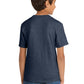 Port & Company PC54Y Youth Core Cotton Tee, Heather Navy, Model back