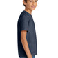 Port & Company PC54Y Youth Core Cotton Tee, Heather Navy, Model side