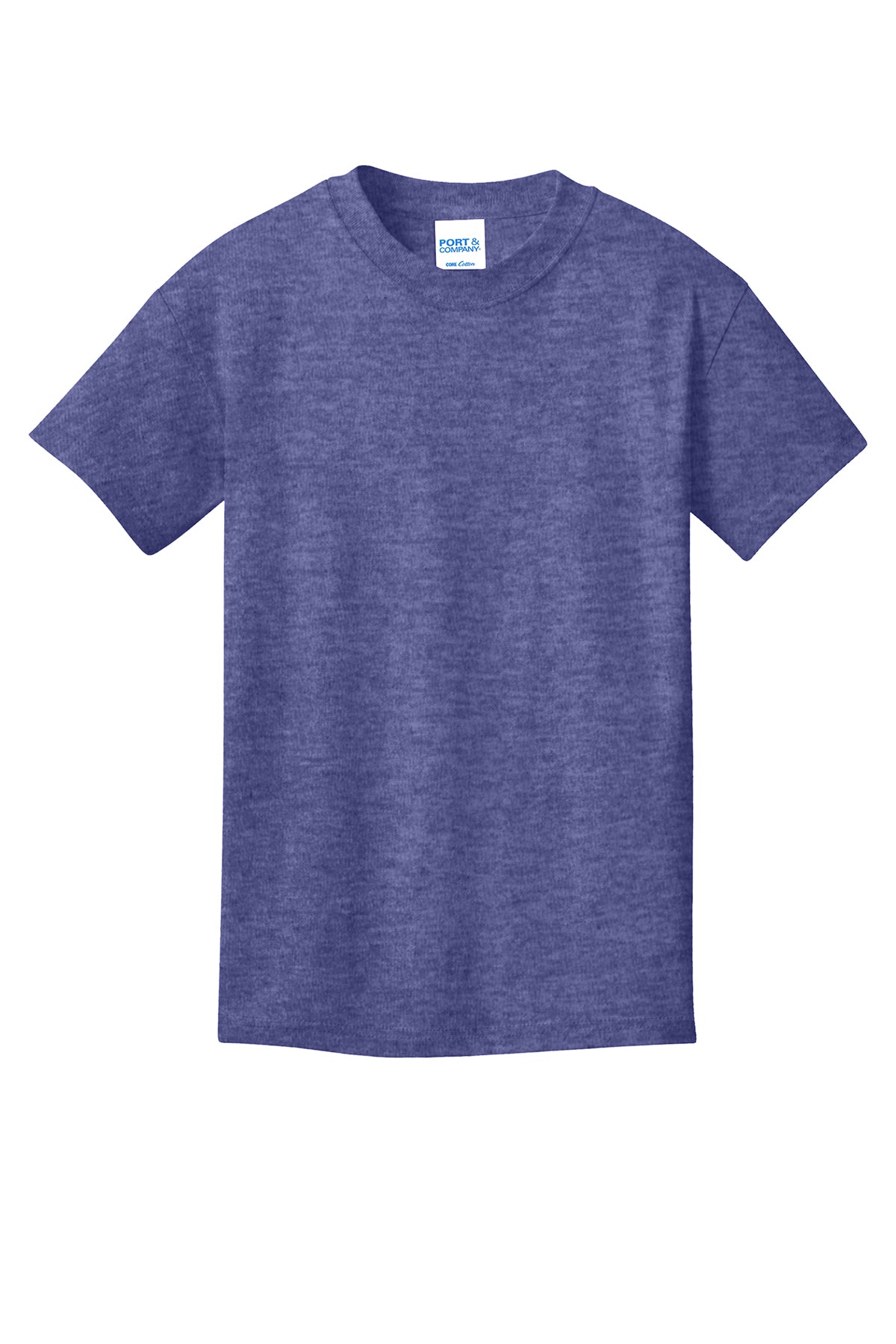 Port & Company PC54Y Youth Core Cotton Tee, Heather Purple, Flat front
