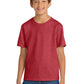 Port & Company PC54Y Youth Core Cotton Tee, Heather Red, Model front