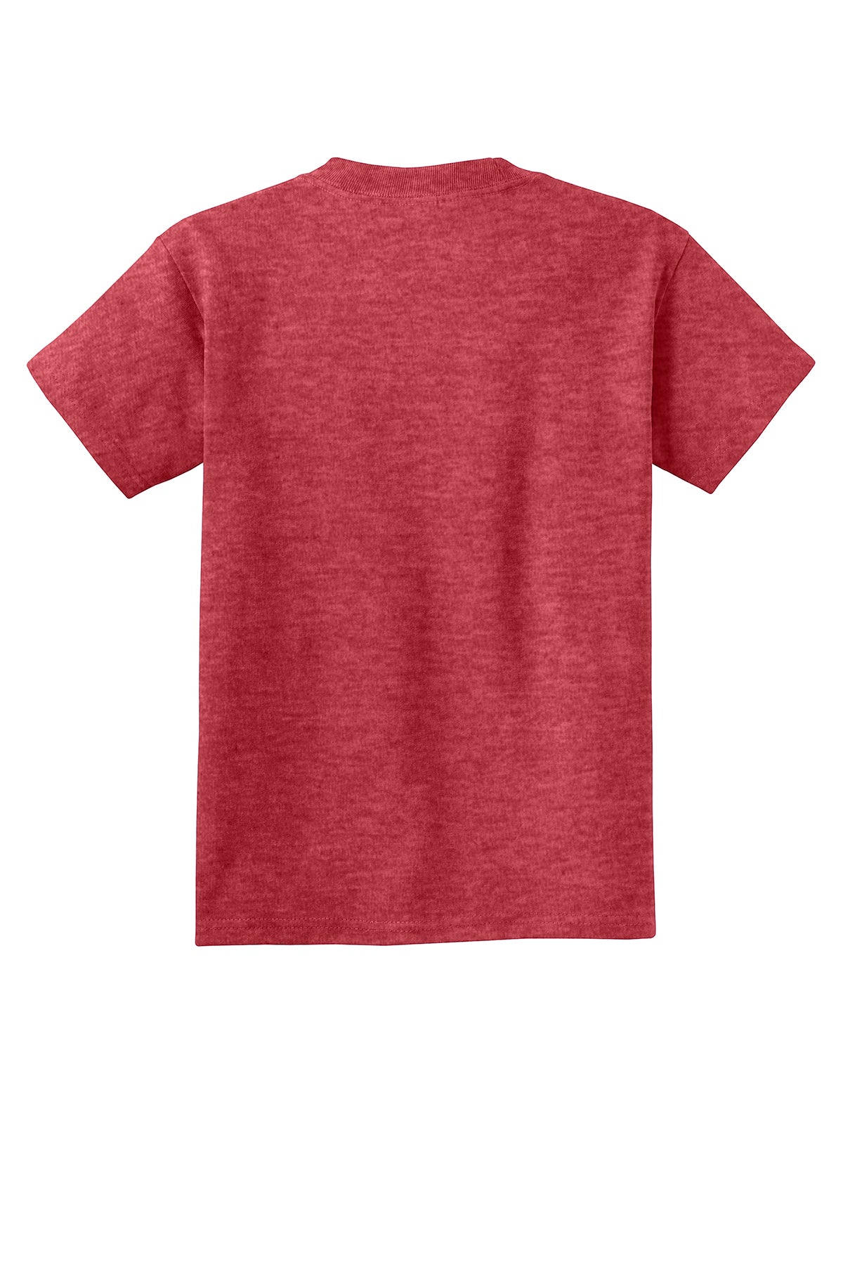 Port & Company PC54Y Youth Core Cotton Tee, Heather Red, Flat back