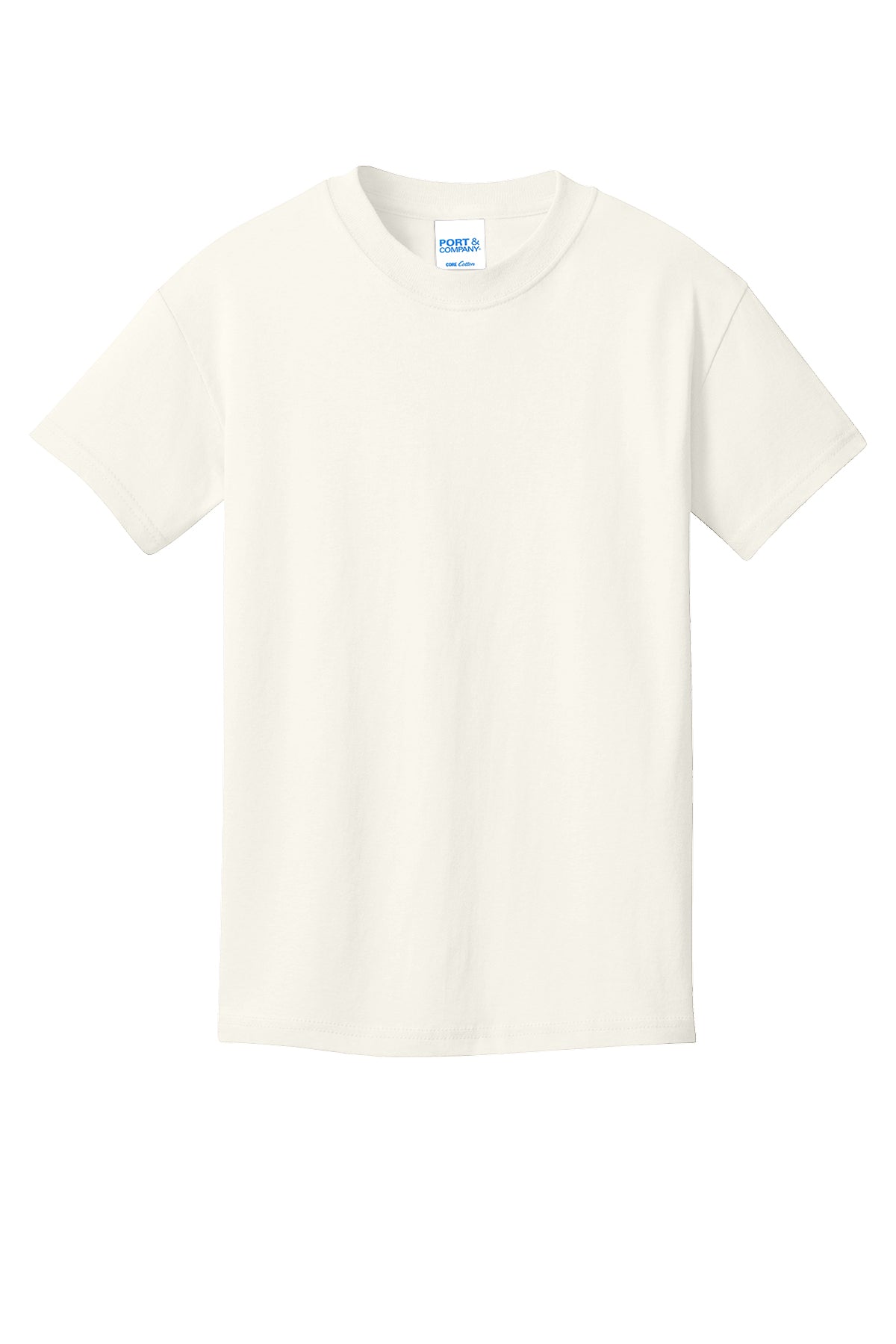 Port & Company PC54Y Youth Core Cotton Tee, Ivory, Flat front