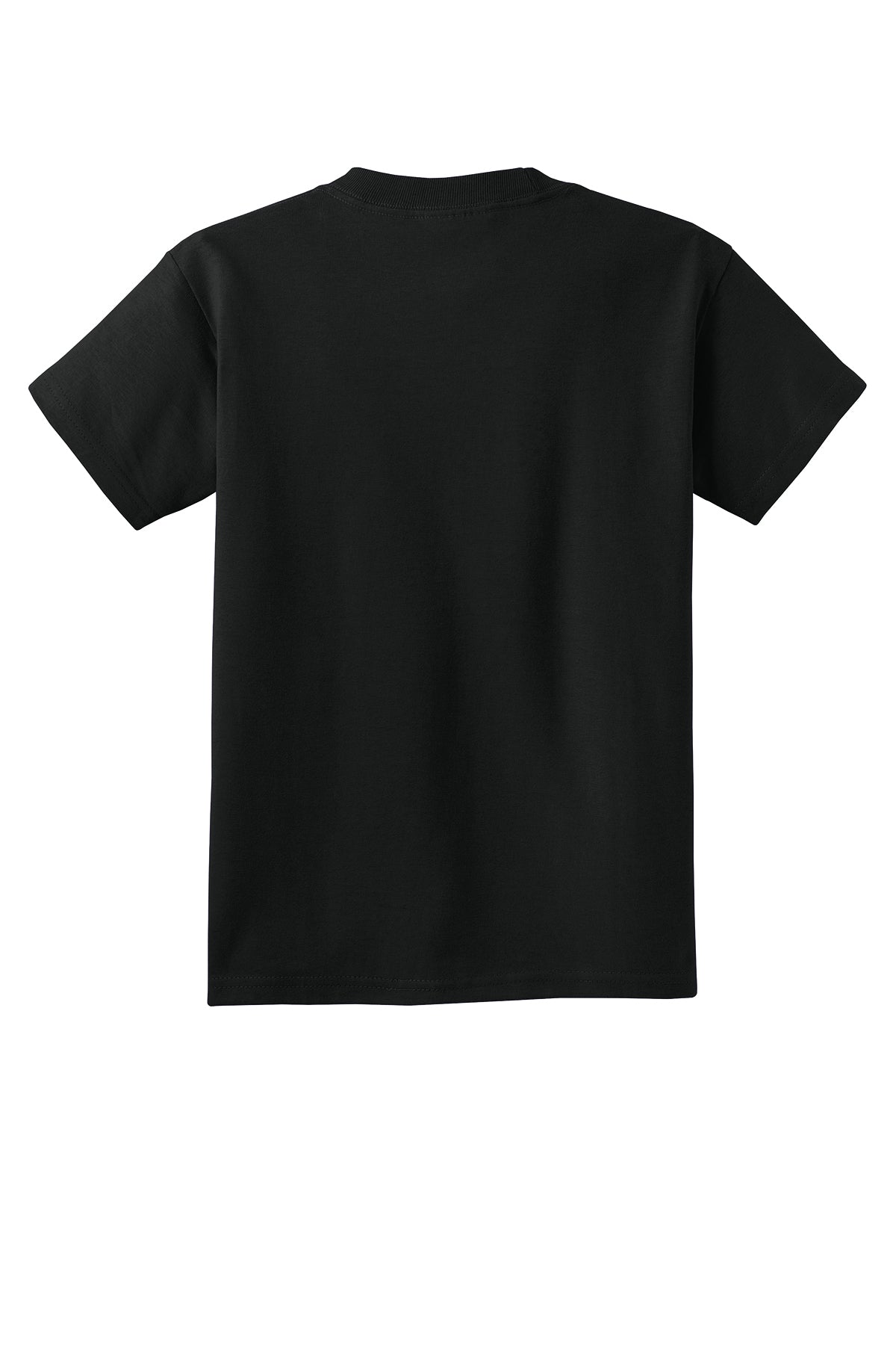 Port & Company PC54Y Youth Core Cotton Tee, Jet Black, Flat back