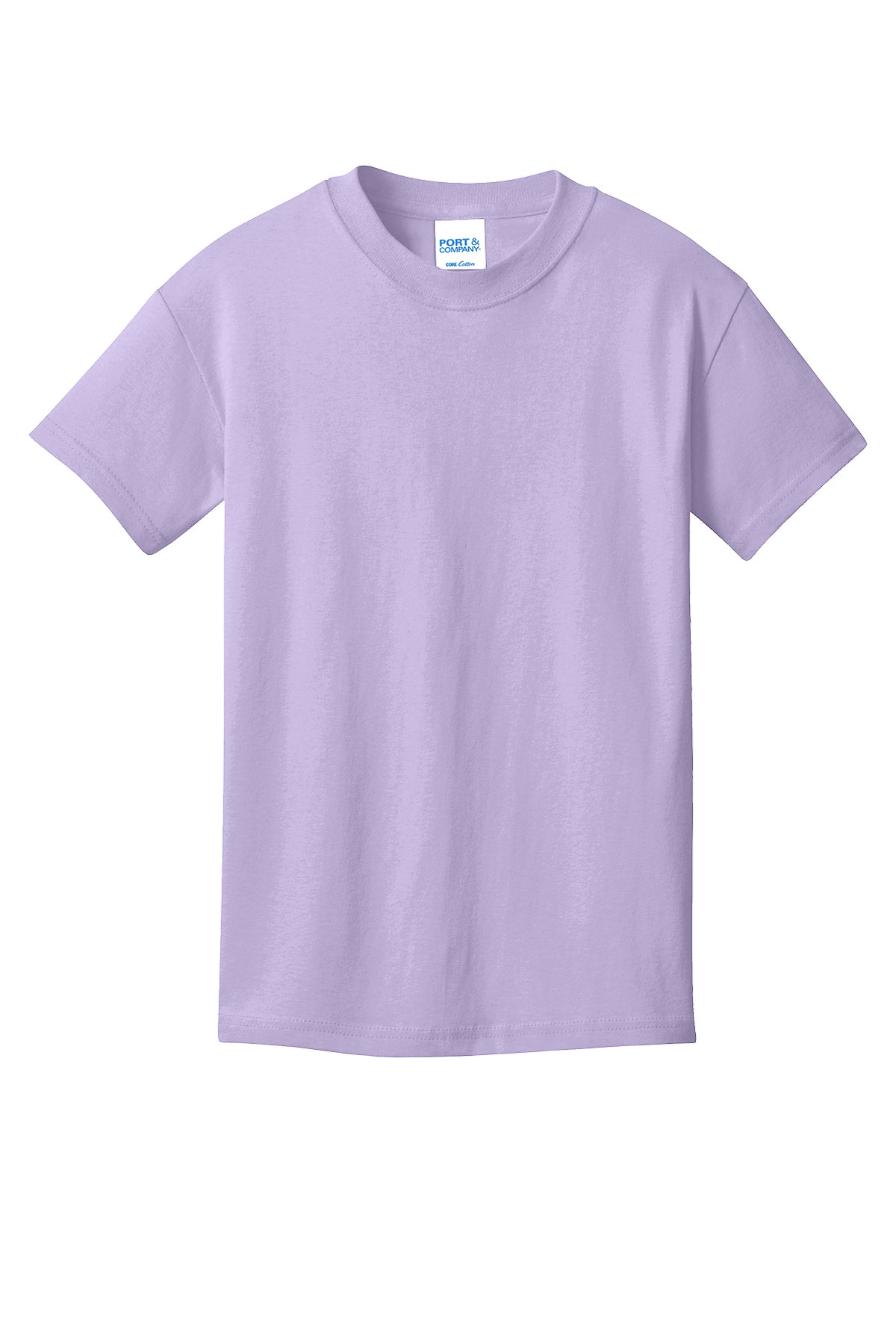 Port & Company PC54Y Youth Core Cotton Tee, Lavender, Flat front