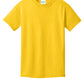 Port & Company PC54Y Youth Core Cotton Tee, Lemon Yellow, Flat front