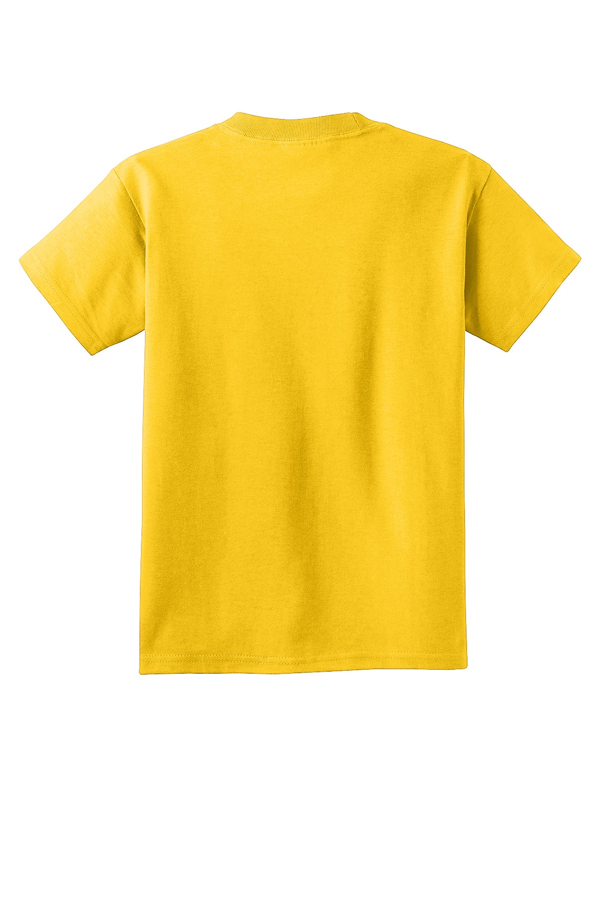Port & Company PC54Y Youth Core Cotton Tee, Lemon Yellow, Flat back