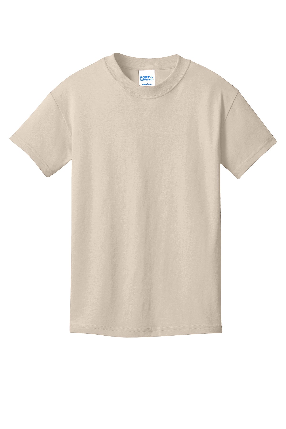 Port & Company PC54Y Youth Core Cotton Tee, Light Sand, Flat front