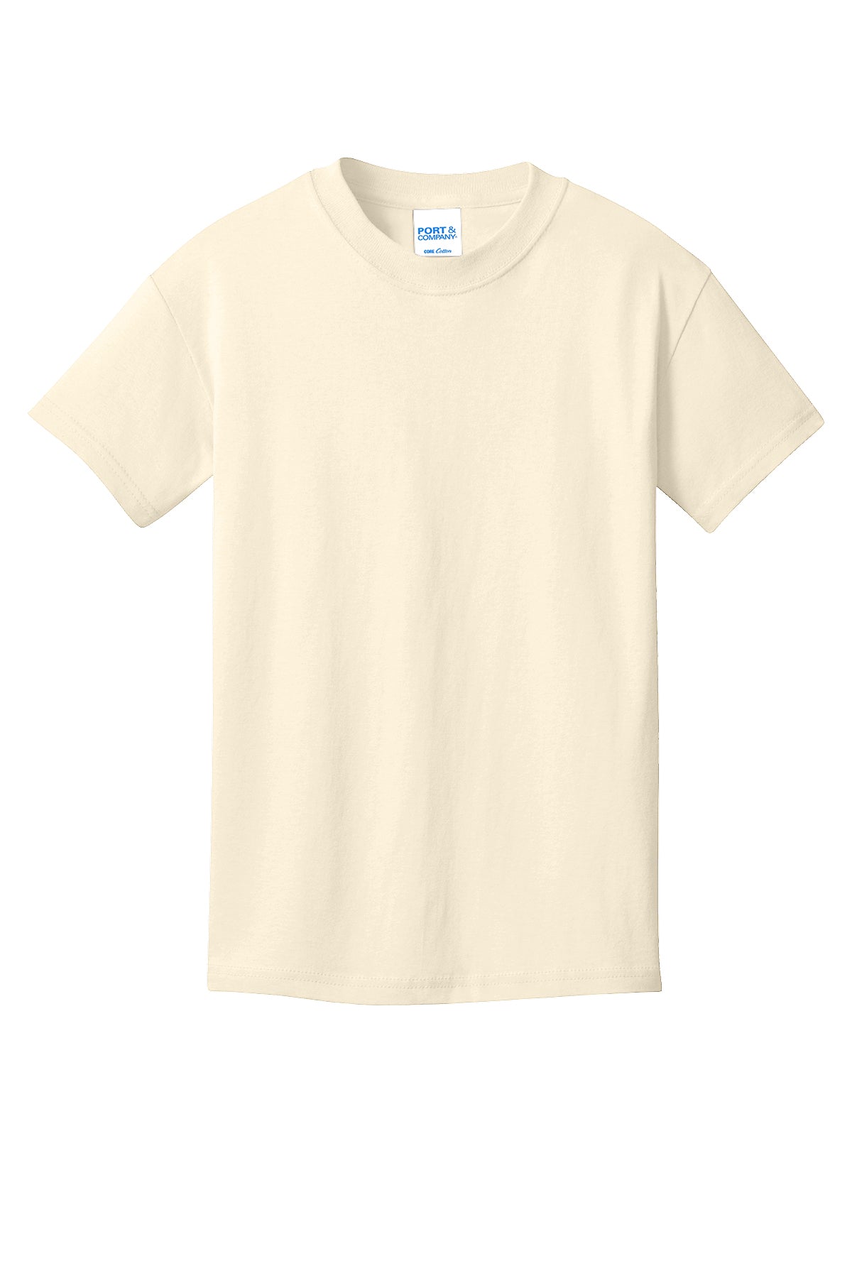 Port & Company PC54Y Youth Core Cotton Tee, Natural, Flat front
