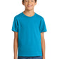 Port & Company PC54Y Youth Core Cotton Tee, Neon Blue, Model front