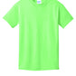 Port & Company PC54Y Youth Core Cotton Tee, Neon Green, Flat front