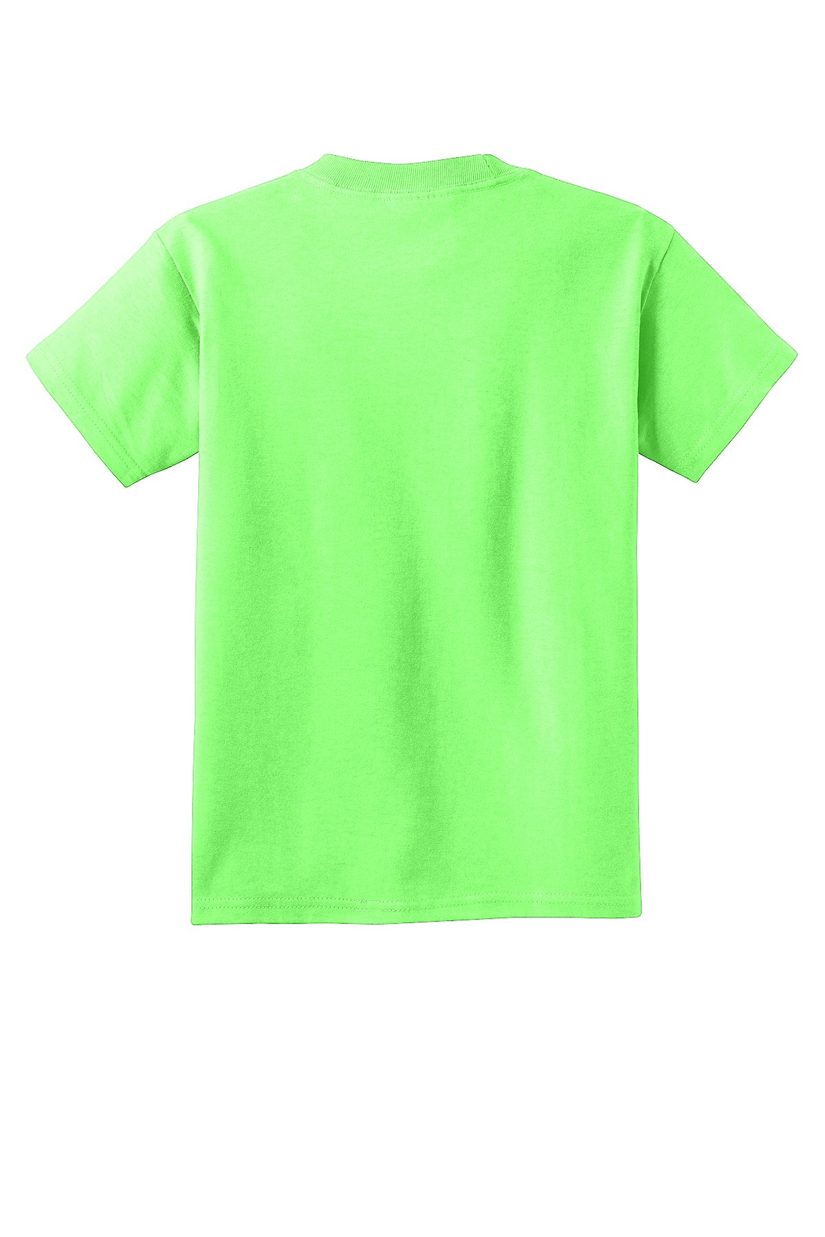 Port & Company PC54Y Youth Core Cotton Tee, Neon Green, Flat back
