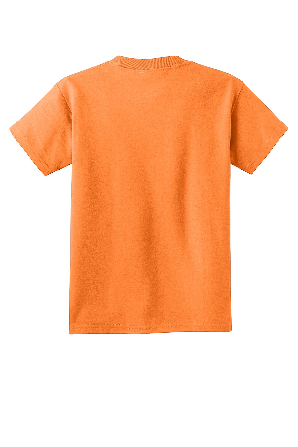 Port & Company PC54Y Youth Core Cotton Tee, Neon Orange, Flat back