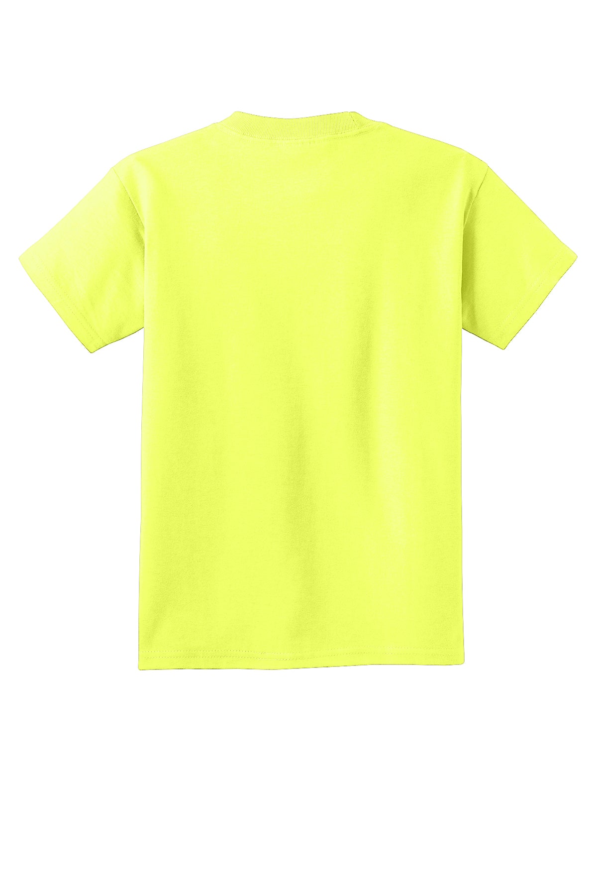 Port & Company PC54Y Youth Core Cotton Tee, Neon Yellow, Flat back