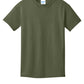 Port & Company PC54Y Youth Core Cotton Tee, Olive Drab Green, Flat front