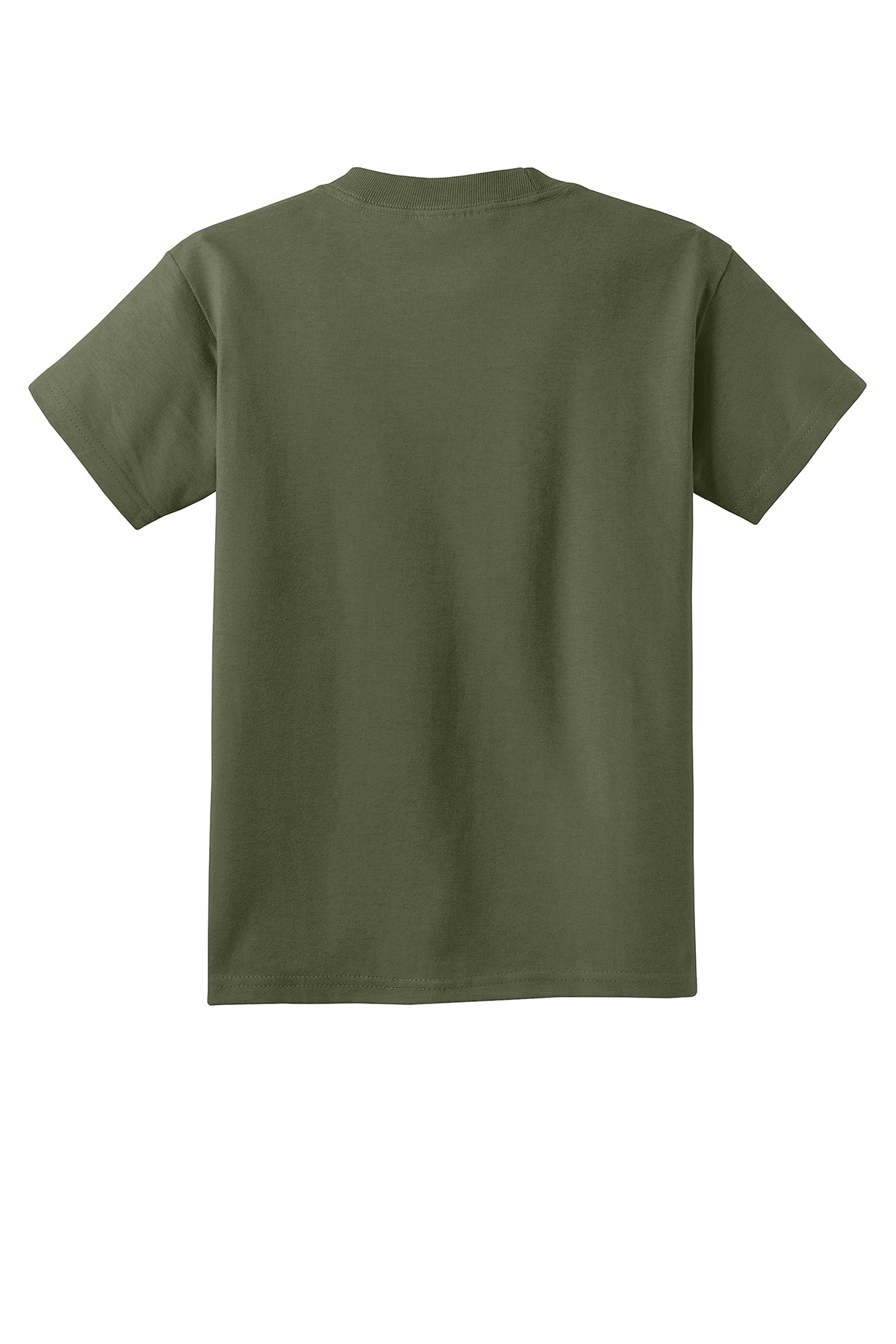 Port & Company PC54Y Youth Core Cotton Tee, Olive Drab Green, Flat back