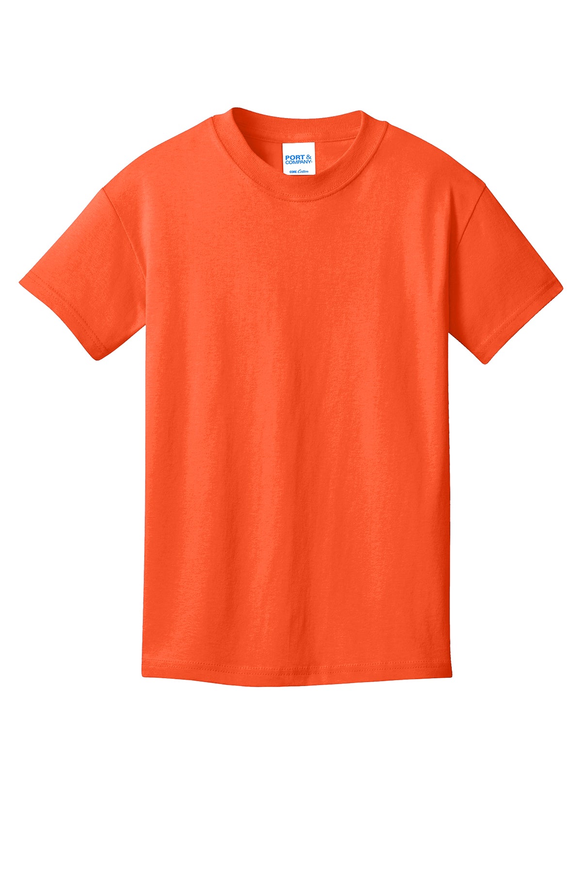 Port & Company PC54Y Youth Core Cotton Tee, Orange, Flat front
