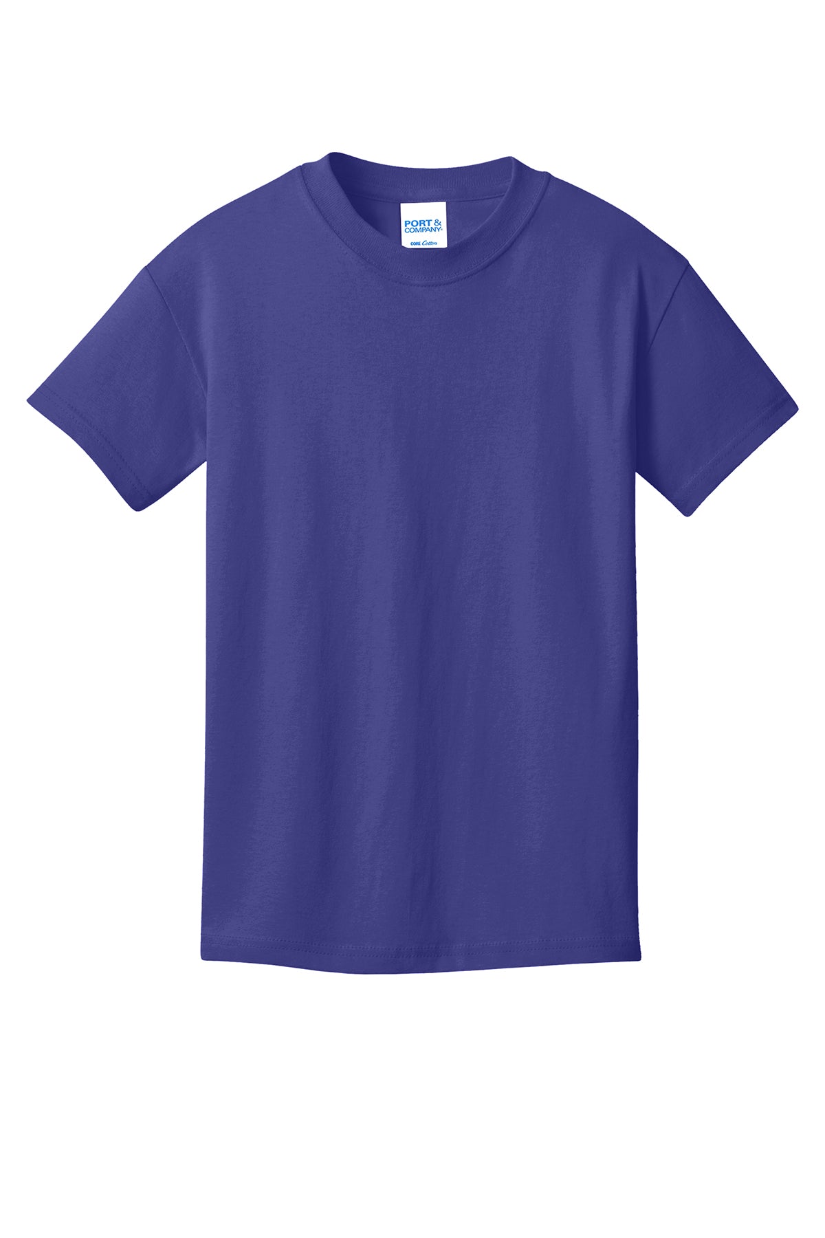 Port & Company PC54Y Youth Core Cotton Tee, Purple, Flat front