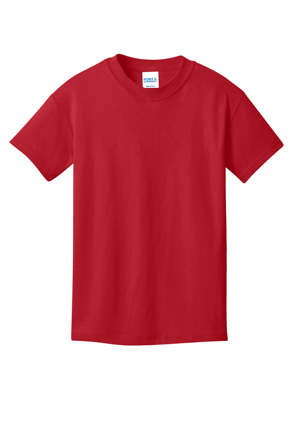 Port & Company PC54Y Youth Core Cotton Tee, Red, Flat front