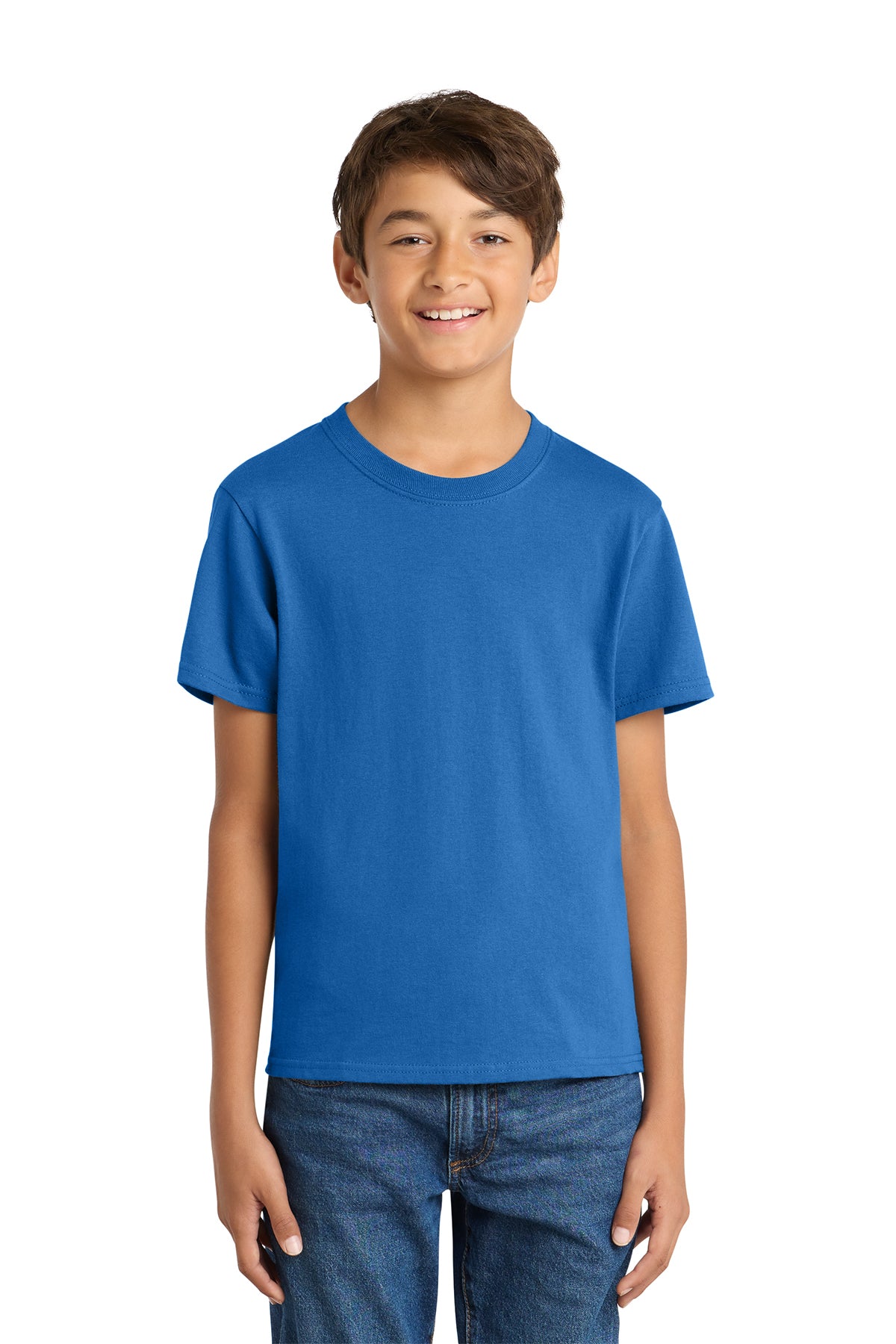 Port & Company PC54Y Youth Core Cotton Tee, Royal, Model front