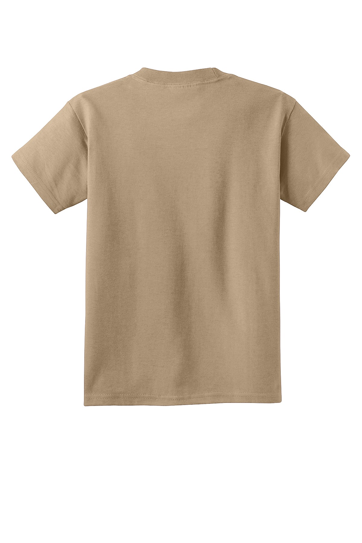 Port & Company PC54Y Youth Core Cotton Tee, Sand, Flat back