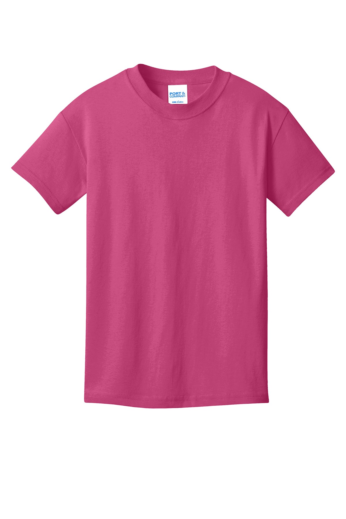 Port & Company PC54Y Youth Core Cotton Tee, Sangria, Flat front