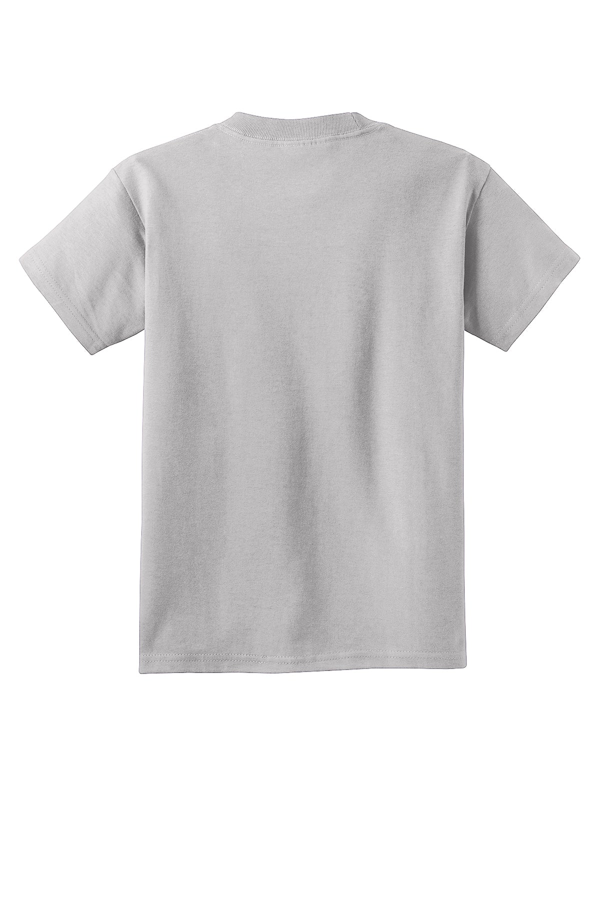 Port & Company PC54Y Youth Core Cotton Tee, Silver, Flat back