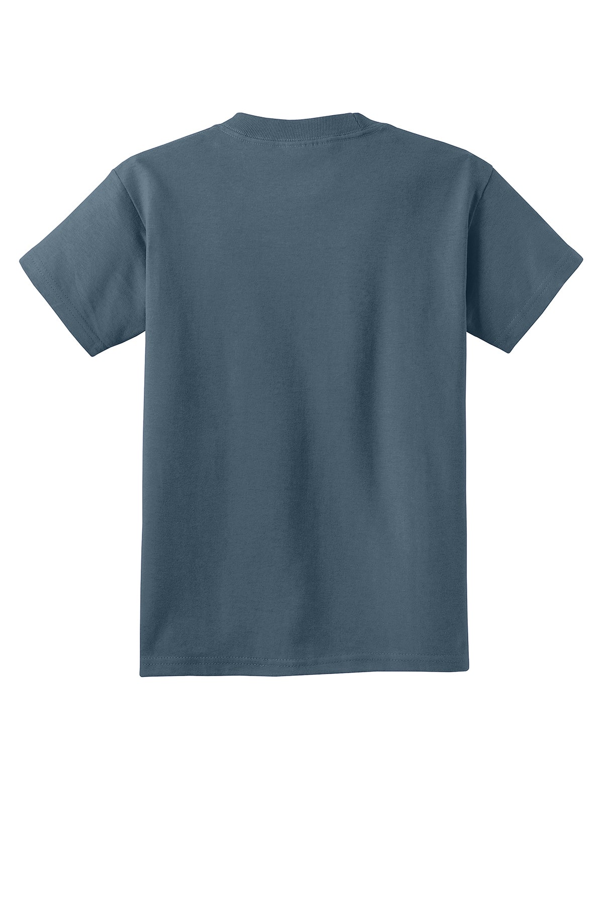 Port & Company PC54Y Youth Core Cotton Tee, Steel Blue, Flat back
