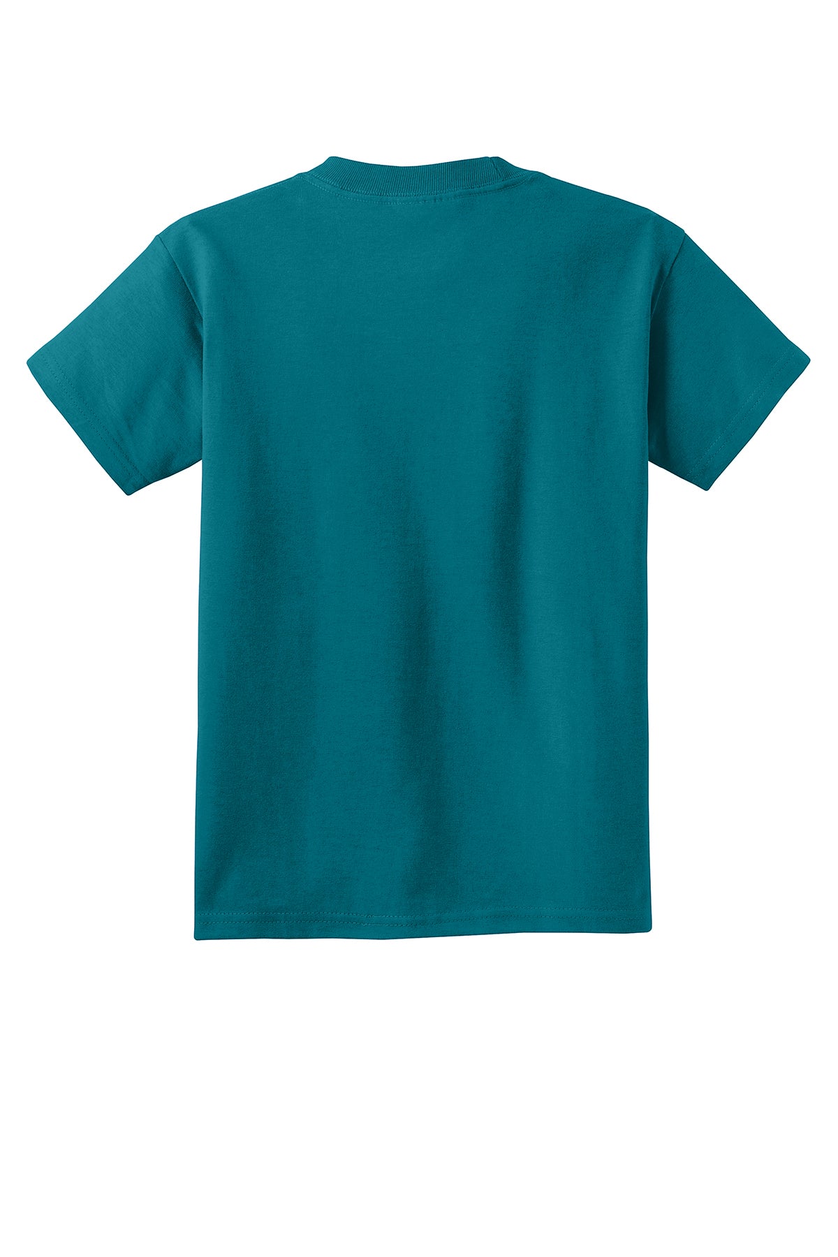 Port & Company PC54Y Youth Core Cotton Tee, Teal, Flat back