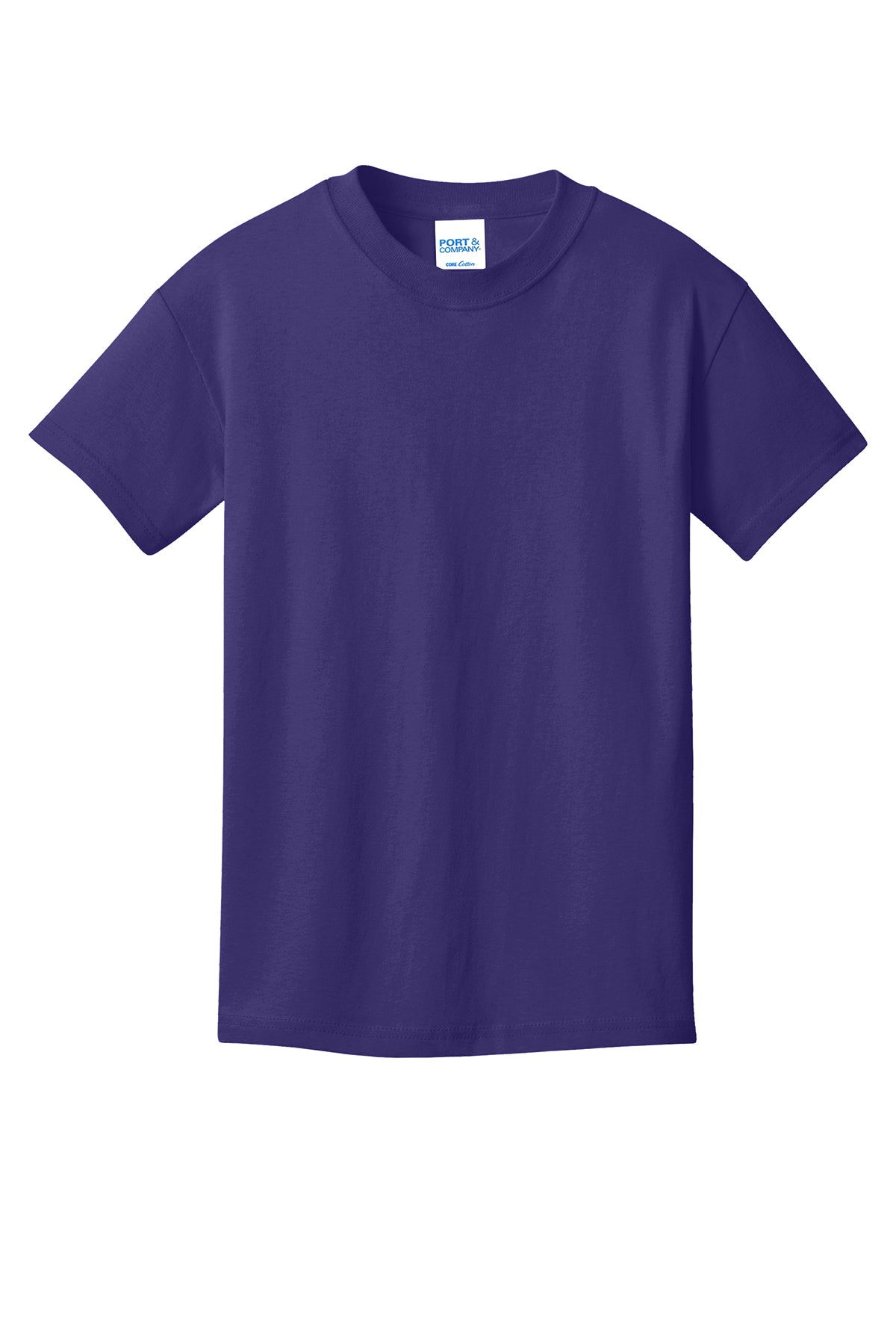 Port & Company PC54Y Youth Core Cotton Tee, Team Purple, Flat front