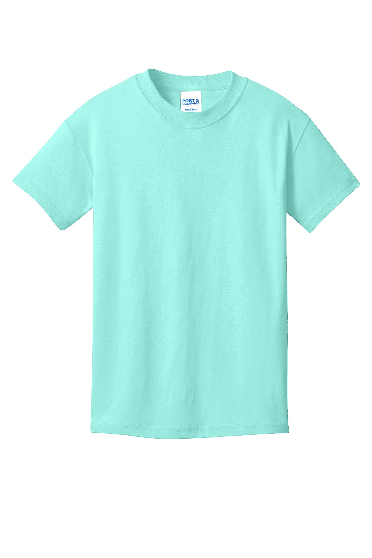 Port & Company PC54Y Youth Core Cotton Tee, True Celadon, Flat front