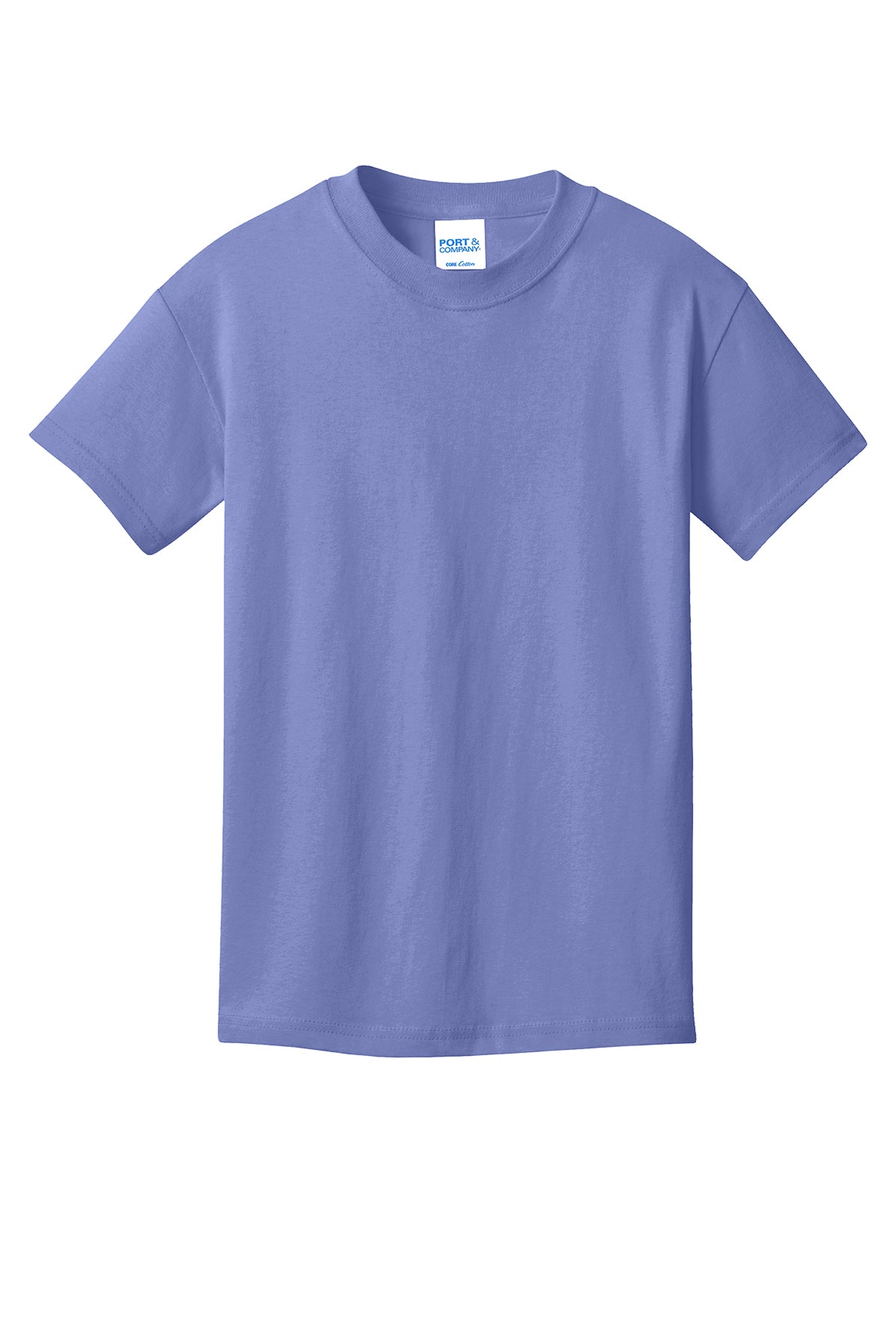 Port & Company PC54Y Youth Core Cotton Tee, Violet, Flat front